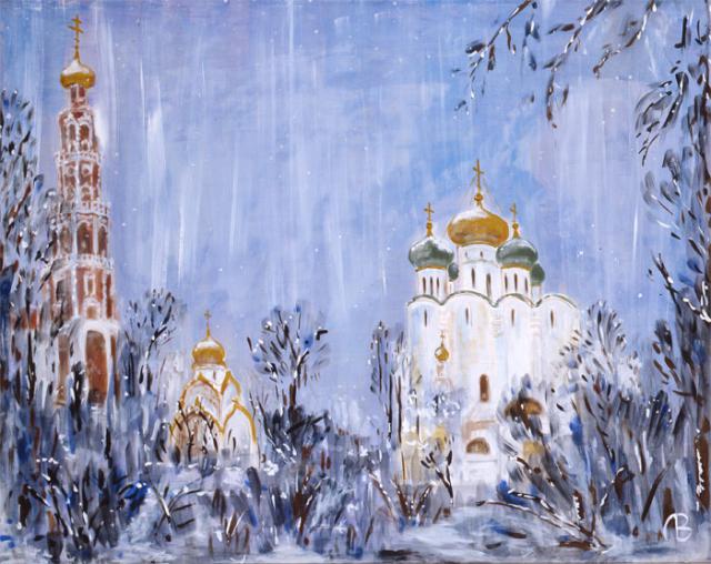 Снег в Новодевичьем монастыре